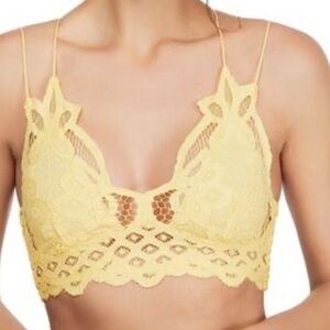 Free People Light Yellow Lace Bralette
